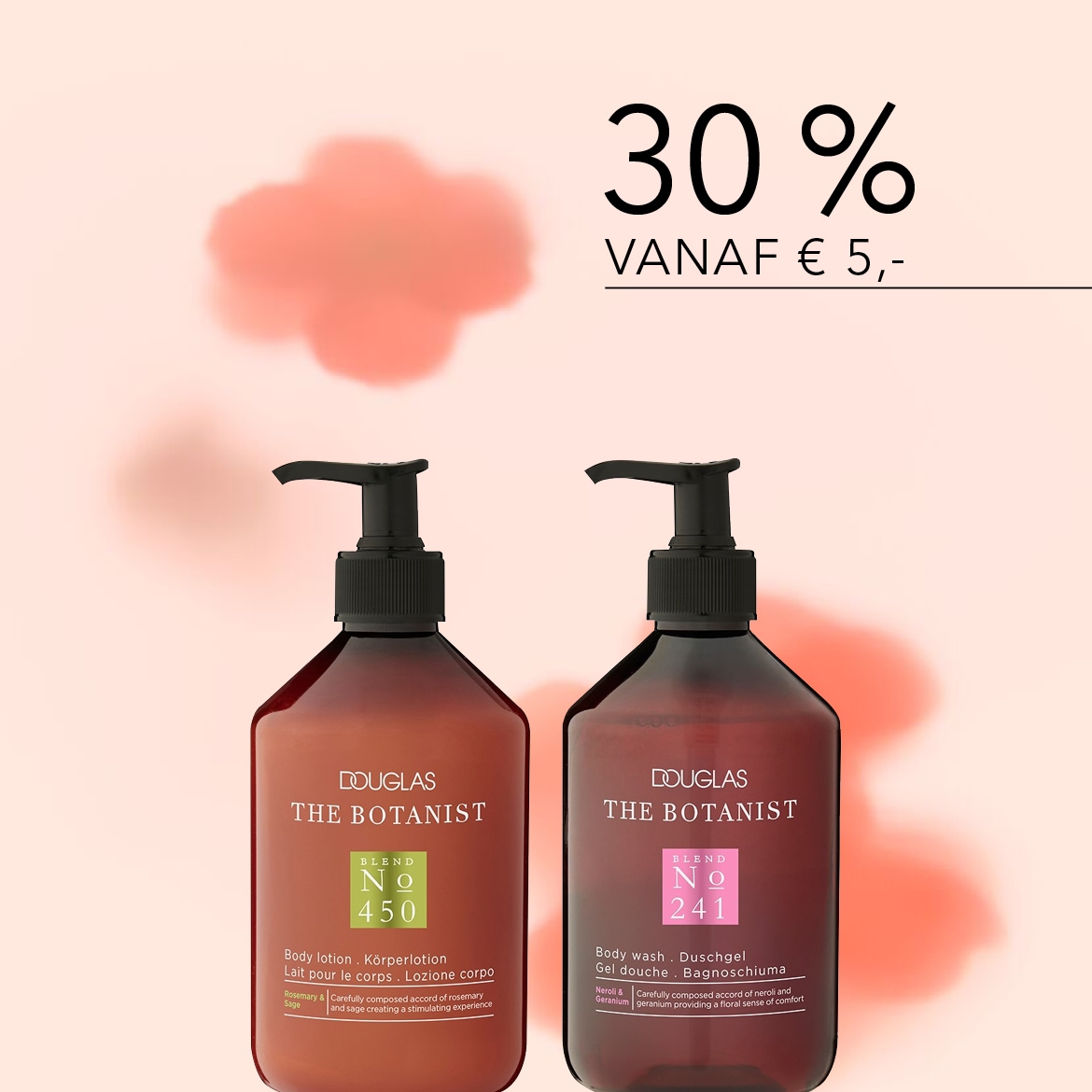 Ontdek Douglas The Botanist: bodylotion en bodywash met 30% korting vanaf €5,-.