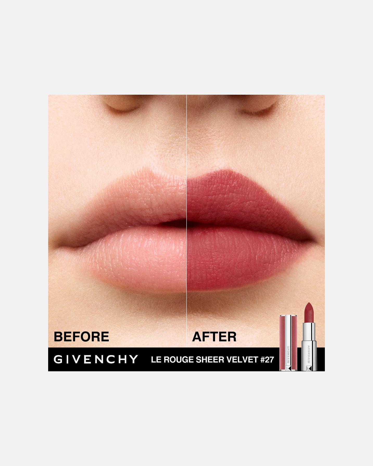 Lipstick voor UnisexGivenchyLe Rouge Sheer VelvetN27 - ROUGE INFUSE