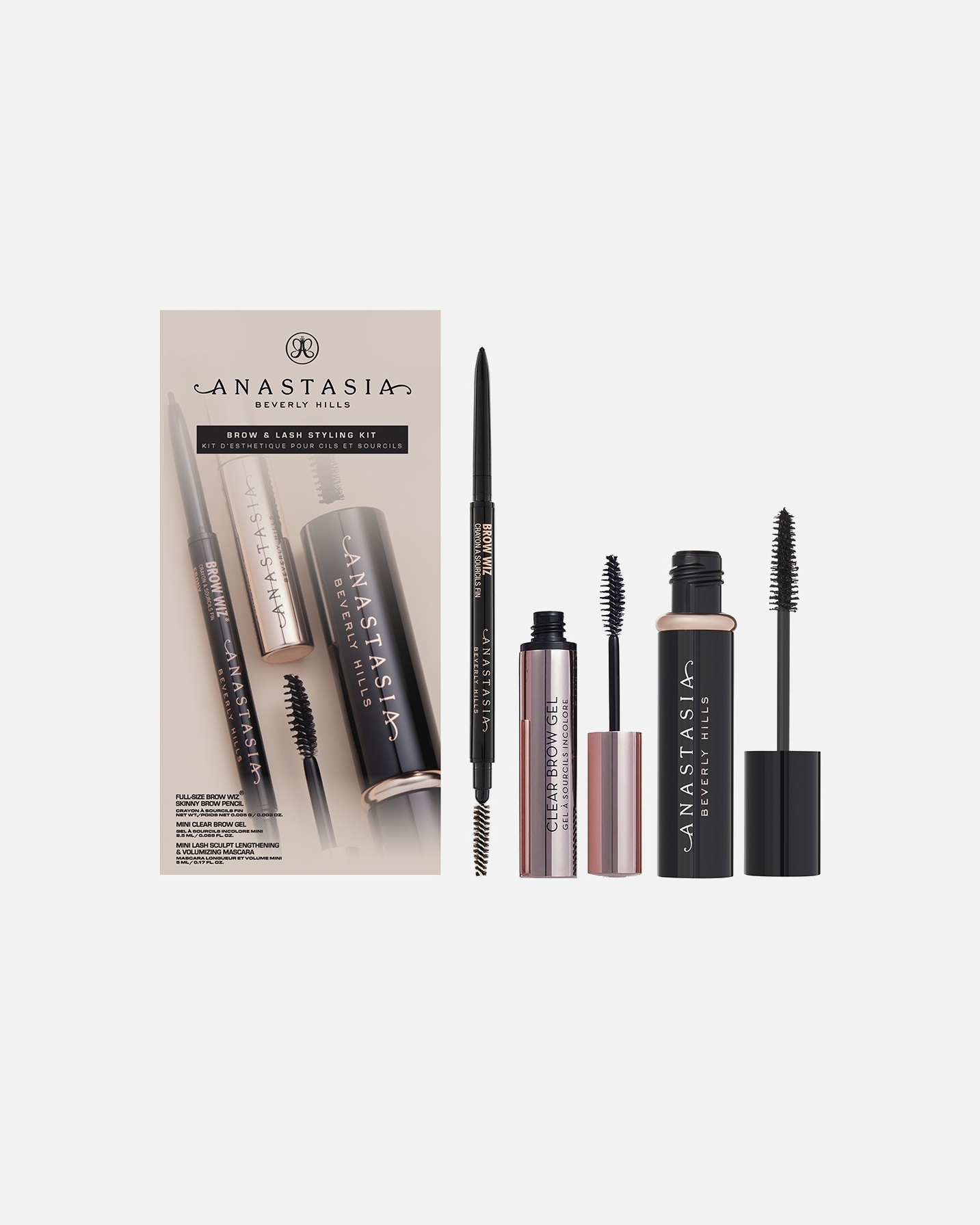 Wenkbrauw make-up set voor UnisexAnastasia Beverly HillsBrow & Lash Styling KitMedium Bruin