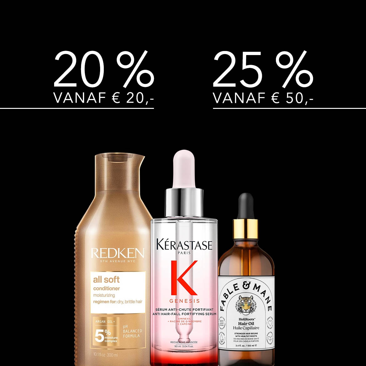 Profiteer van 20% korting vanaf € 20,- op Redken All Soft Conditioner, een vochtinbrengende conditioner voor droog en broos haar.