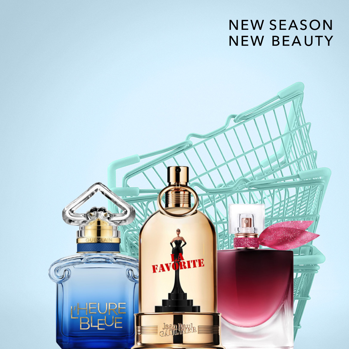Ontdek de nieuwste geuren voor het nieuwe seizoen en verwen jezelf met de "New Season New Beauty" collectie, met parfums van Guerlain, Jean Paul Gaultier en Lancôme.