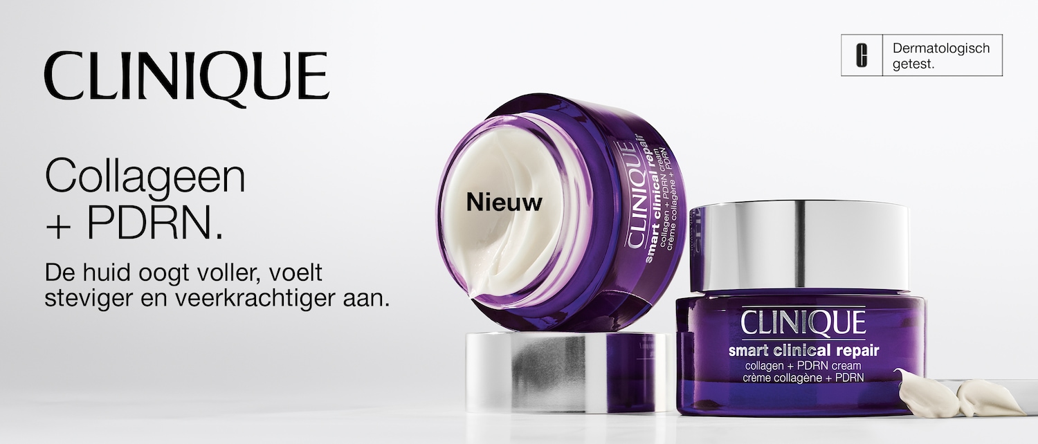Ontdek de nieuwe Clinique Smart Clinical Repair crème met collageen en PDRN, dermatologisch getest voor een vollere, stevigere en veerkrachtigere huid.