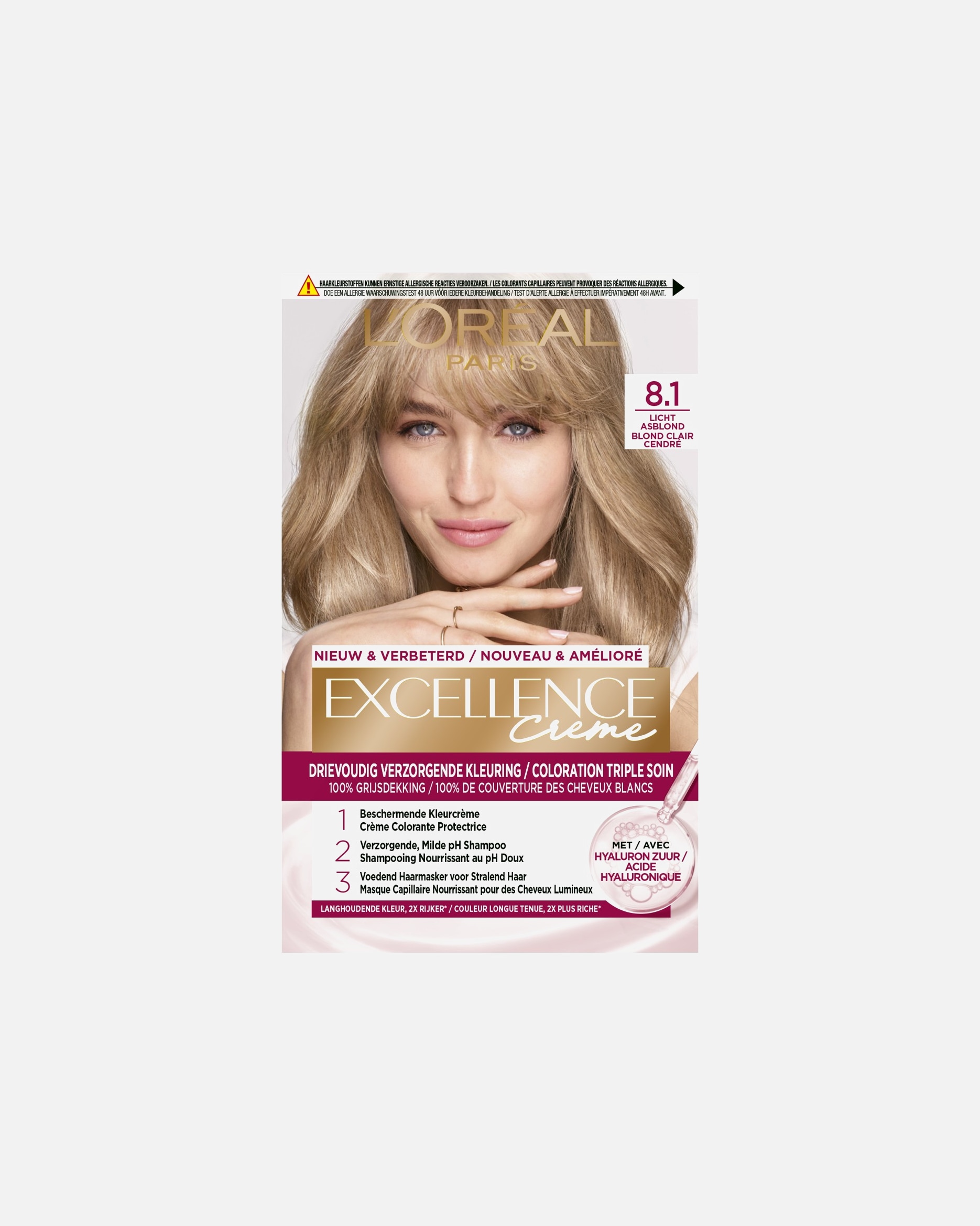 Haarverf voor UnisexL’Oréal Paris8.1 Licht Asblond