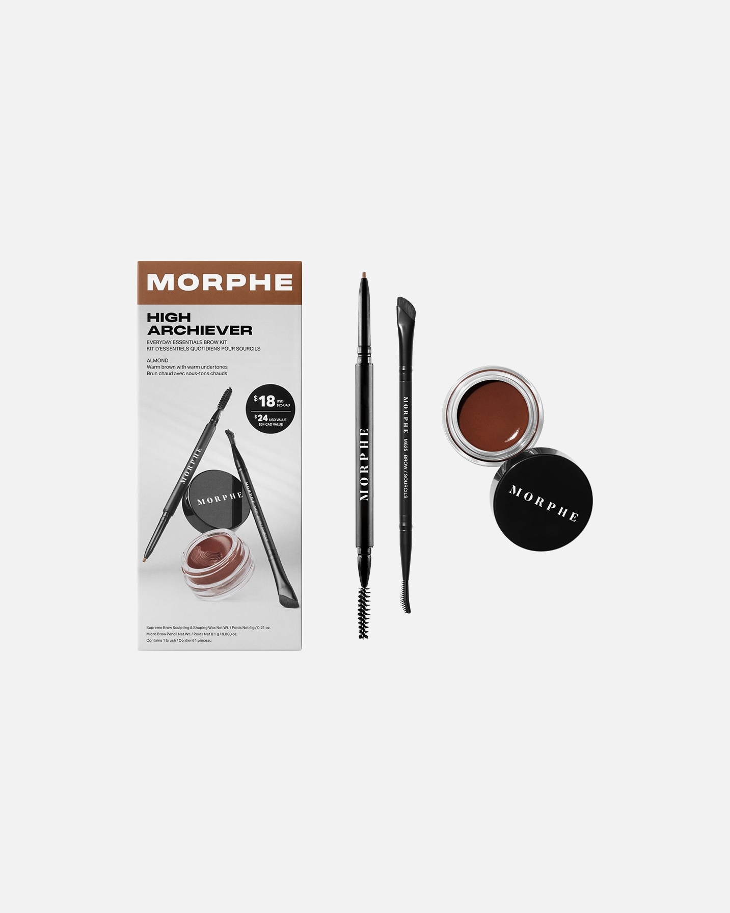 Coffret de maquillage pour les sourcils pour UnisexeMorpheDefault Brand LineHigh Archiever Everyday Essentials Brow KitALMOND