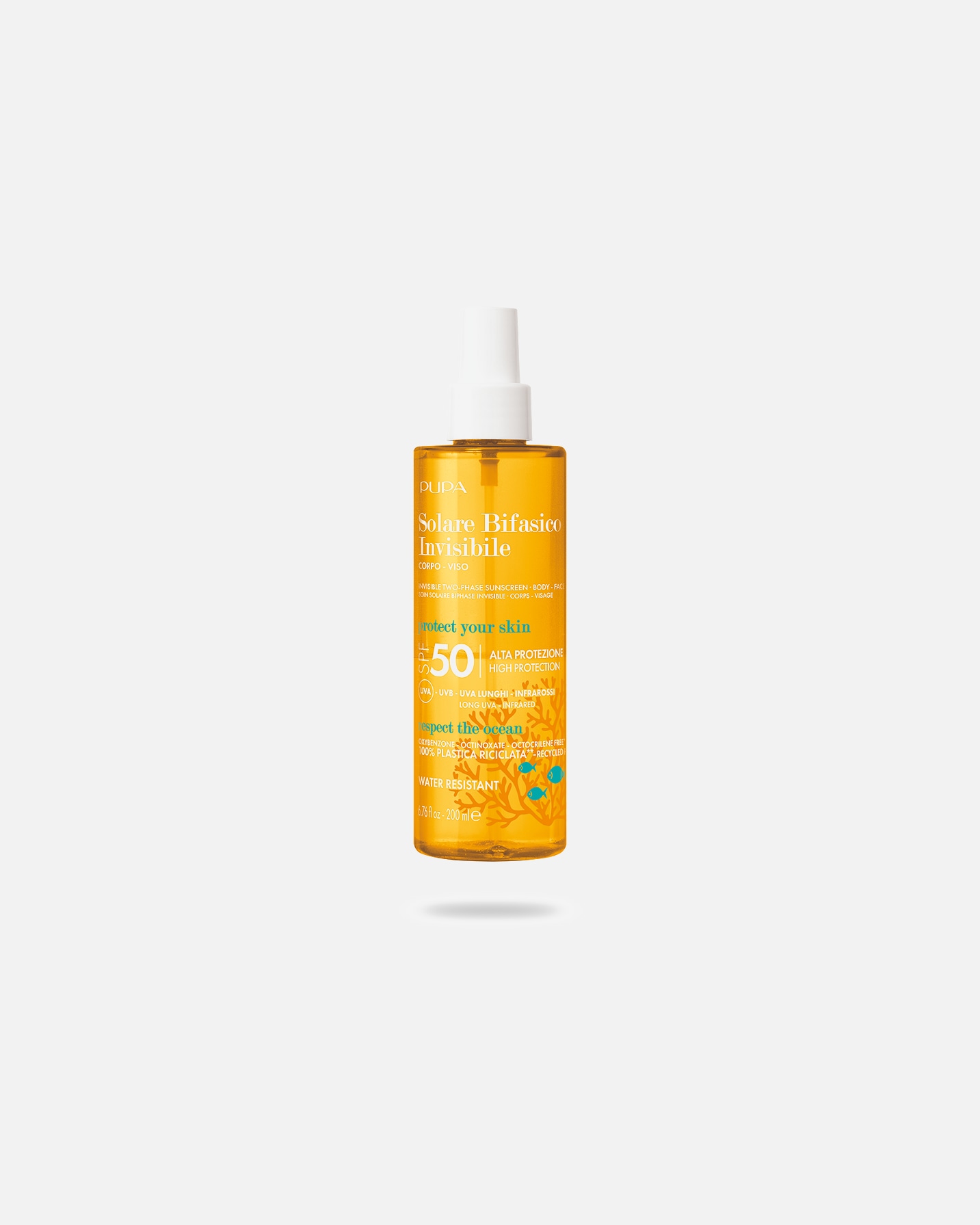 Zonnecrème voor UnisexPUPA MilanoSolare Bifasico Invisible Spray SPF50Solare Bifasico Invisible Spray SPF50