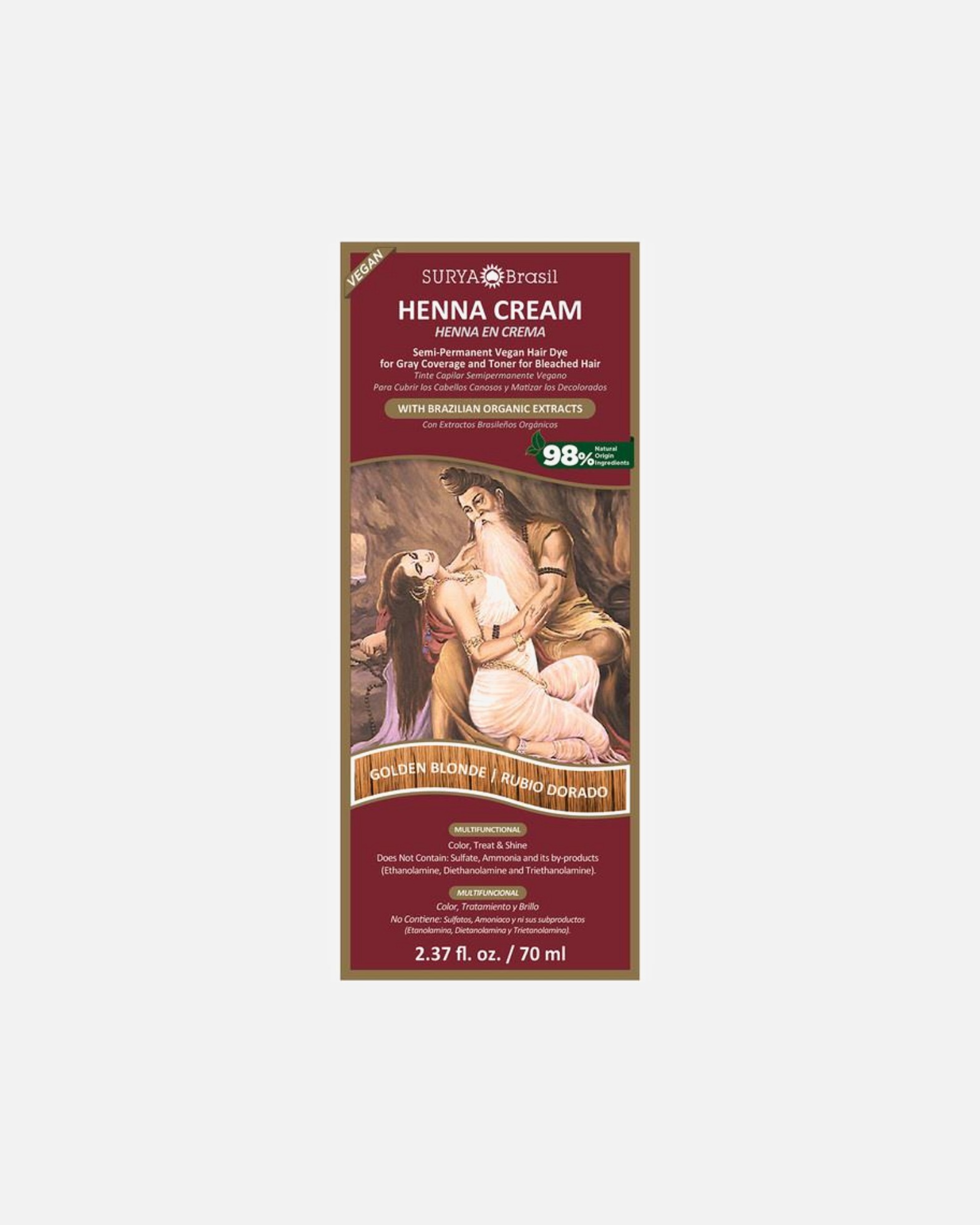 Haarverf voor UnisexSurya BrasilHenna CreamGolden Blonde
