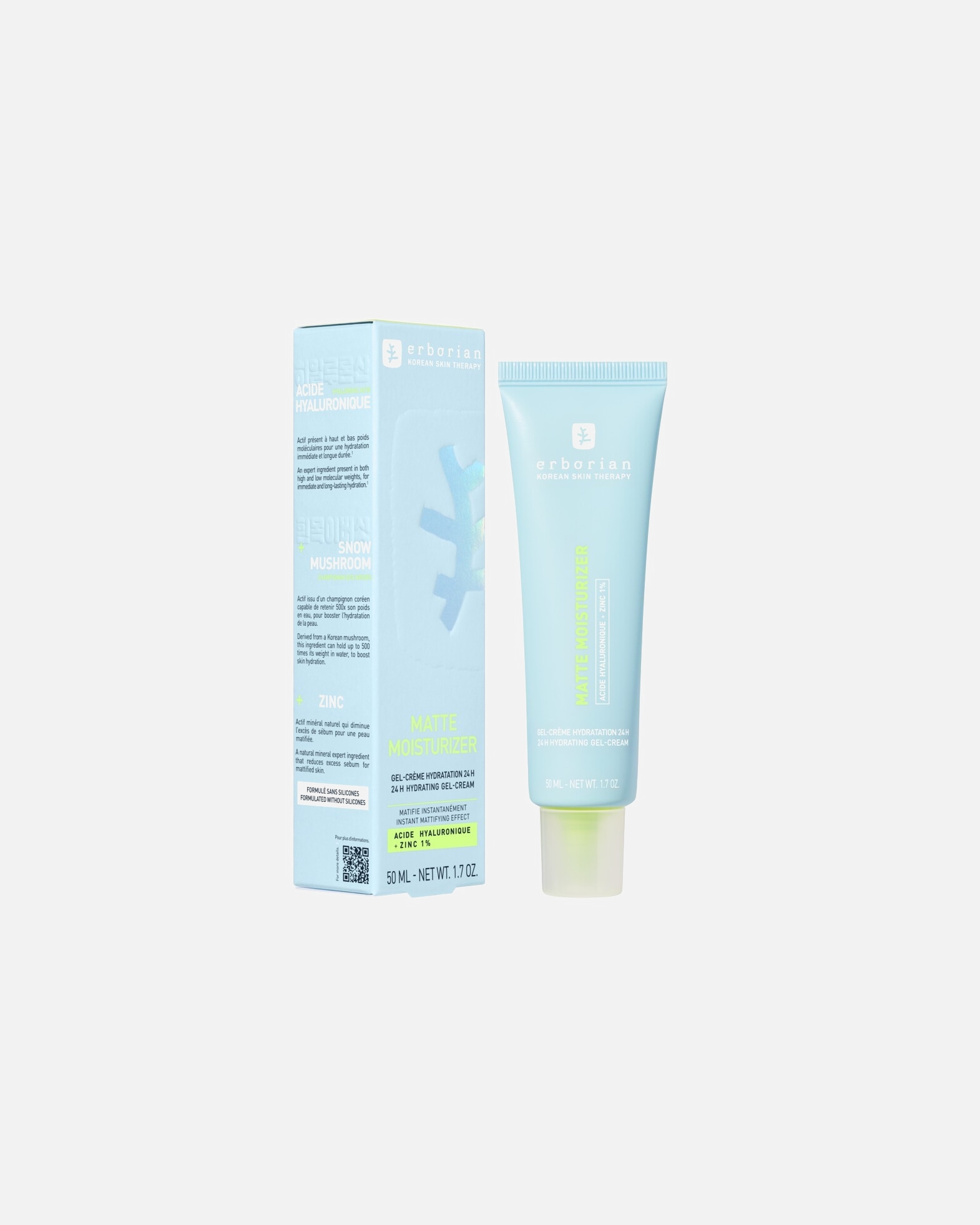 Crème de Jour pour UnisexeERBORIANMatte Moisturizer - Crème hydratation 24H effet matifiant50 ml
