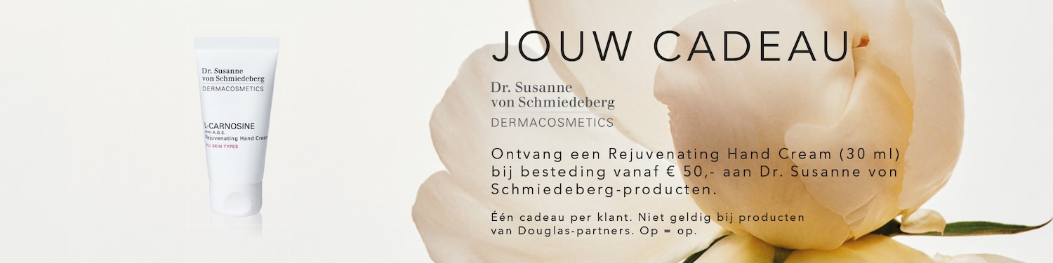 Ontvang een gratis Rejuvenating Hand Cream (30 ml) van Dr. Susanne von Schmiedeberg bij aankoop vanaf € 50,- aan Dr. Susanne von Schmiedeberg-producten.