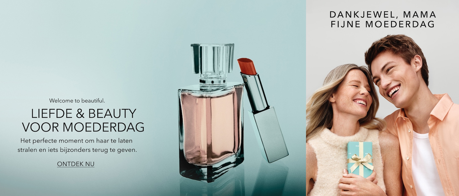 Vier Moederdag met liefde en schoonheid, en geef haar iets bijzonders cadeau, zoals een parfumfles en een rode lippenstift.