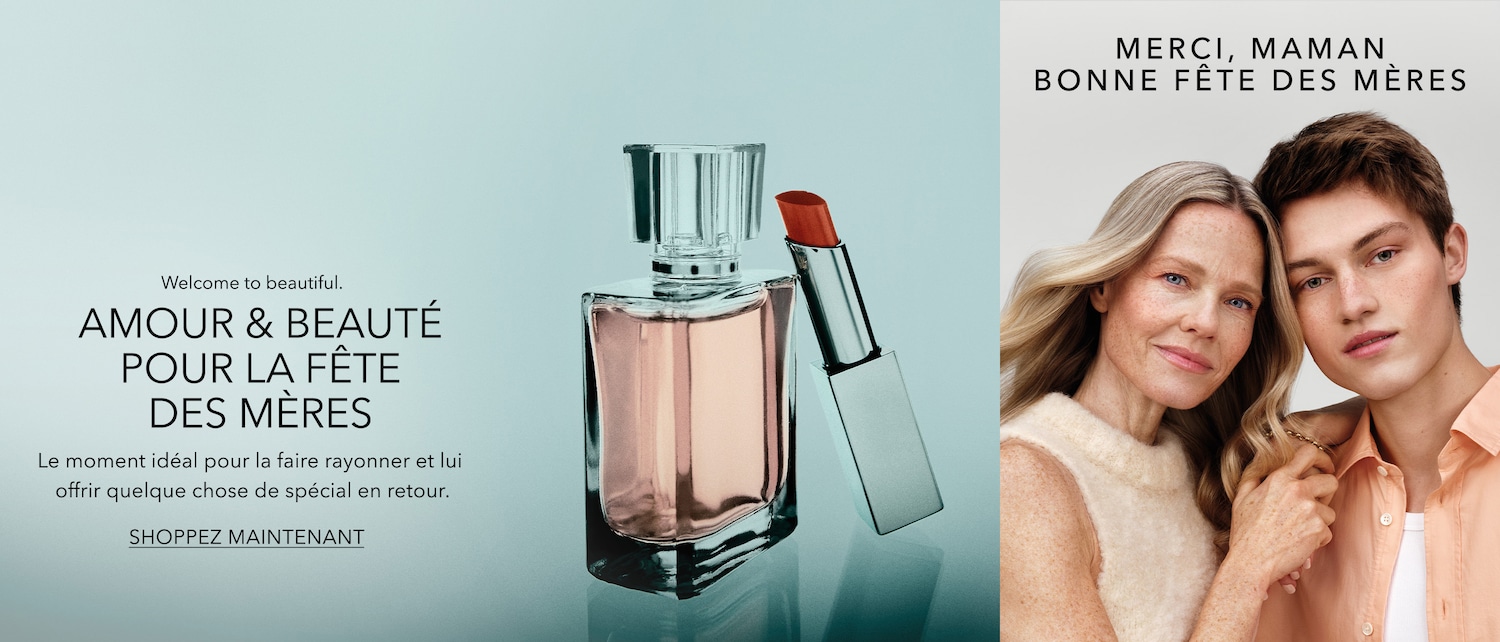 Découvrez un parfum délicat et un rouge à lèvres éclatant, présentés avec amour pour la Fête des Mères, et profitez-en pour faire rayonner votre maman en lui offrant un cadeau spécial, magasinez maintenant!