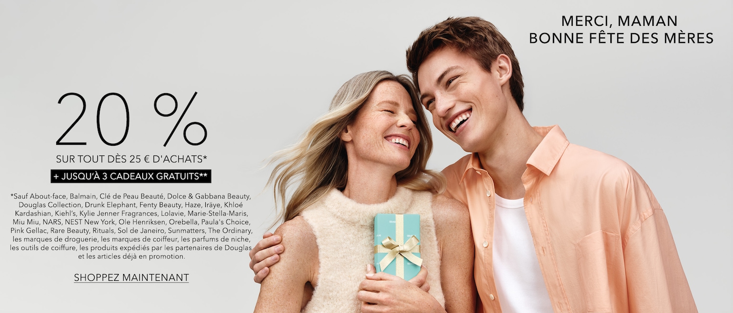 Fête des Mères : Profitez de 20% de réduction sur tout achat de 25€ et recevez jusqu'à 3 cadeaux gratuits, une offre idéale pour gâter votre maman.