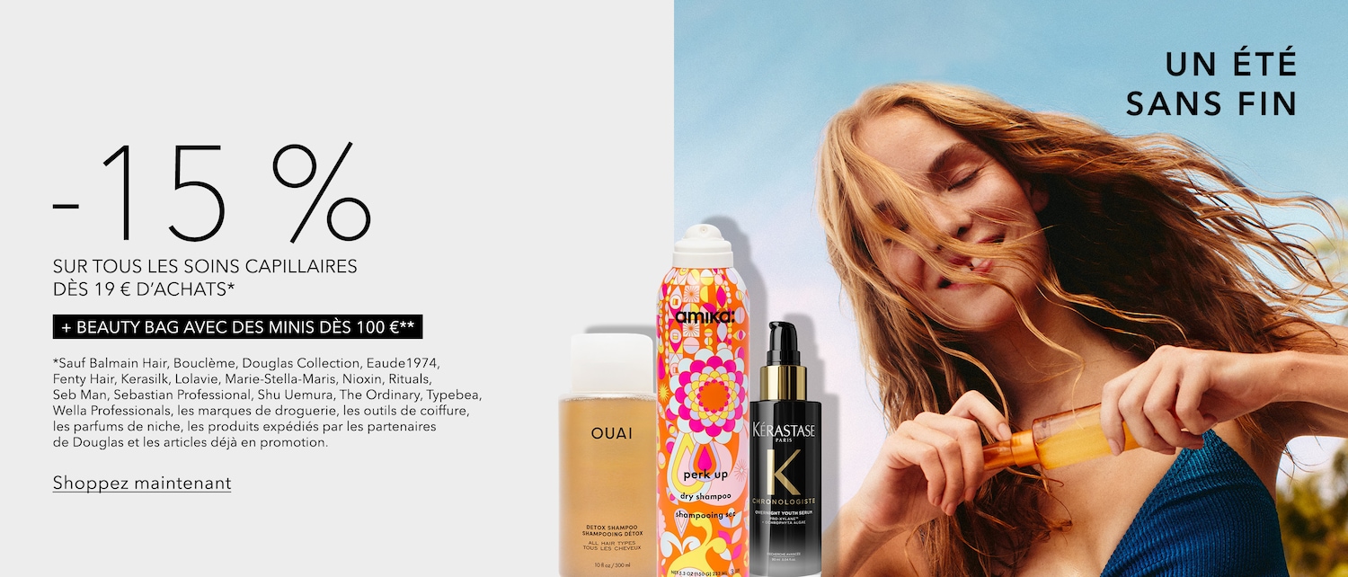 Découvrez le shampooing détox OUAI, le shampooing sec Amika Perk Up et le sérum de nuit Kérastase Chronologiste, parfaits pour un été sans fin de soins capillaires.