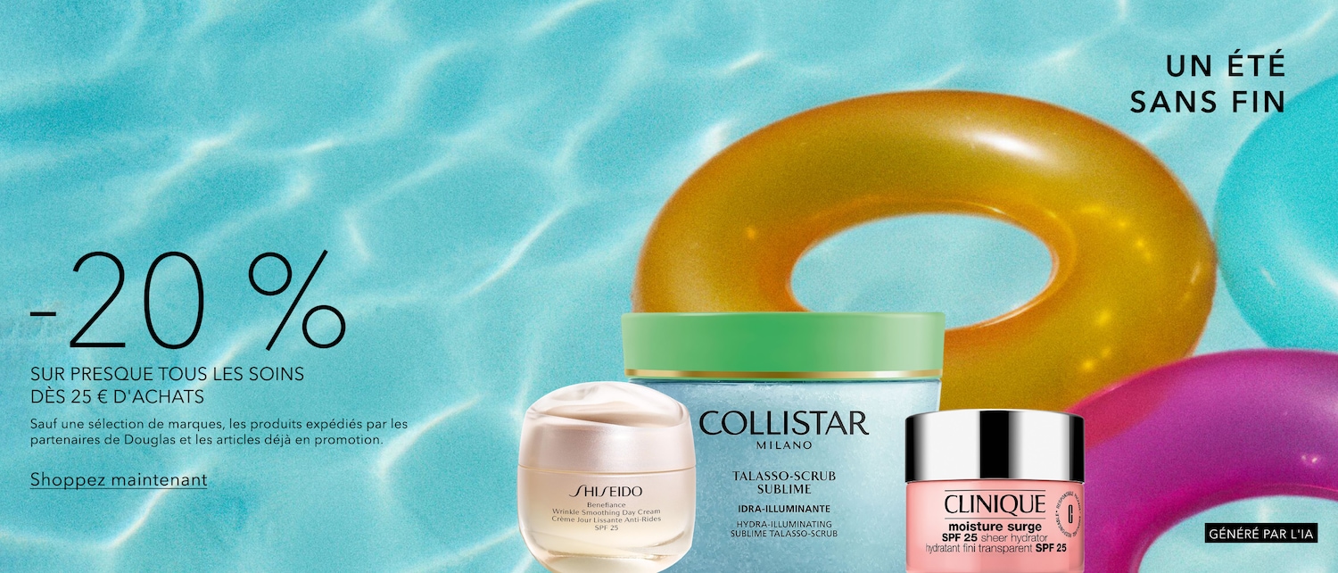 Découvrez la crème de jour lissante anti-rides SPF 25 Shiseido Benefiance, le Talasso-Scrub Sublime Hydra-Illuminating Collistar et l'hydratant transparent SPF 25 Clinique Moisture Surge, parfaits pour un été sans fin.