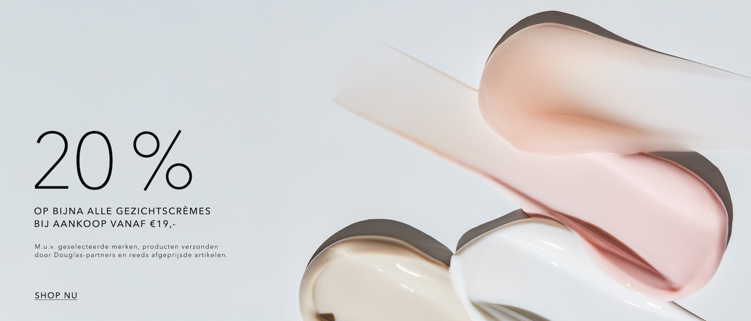 Geniet van 20% korting op bijna alle gezichtscrèmes bij aankoop vanaf €19. Shop nu en verwen je huid!