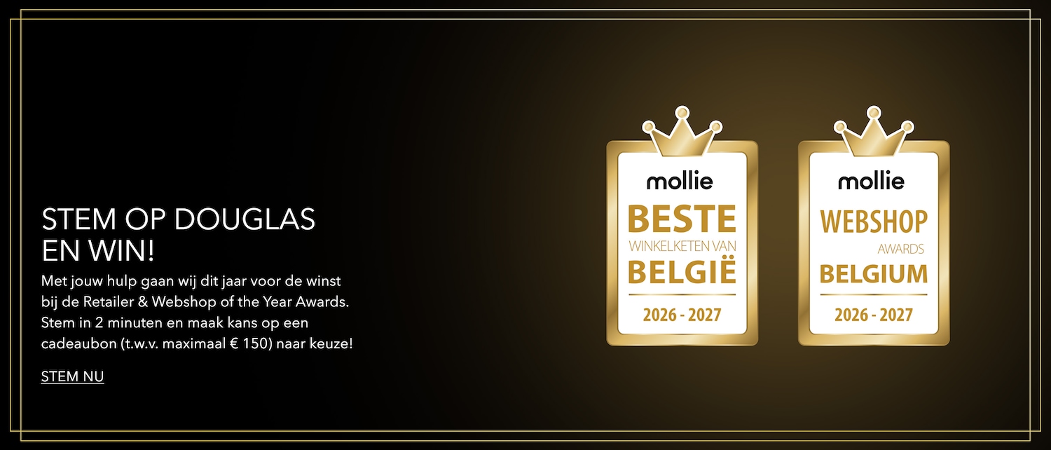 Stem op Douglas en maak kans op een cadeaubon ter waarde van maximaal €150! Met jouw hulp kunnen we de Retailer & Webshop of the Year Awards winnen. Stem nu!