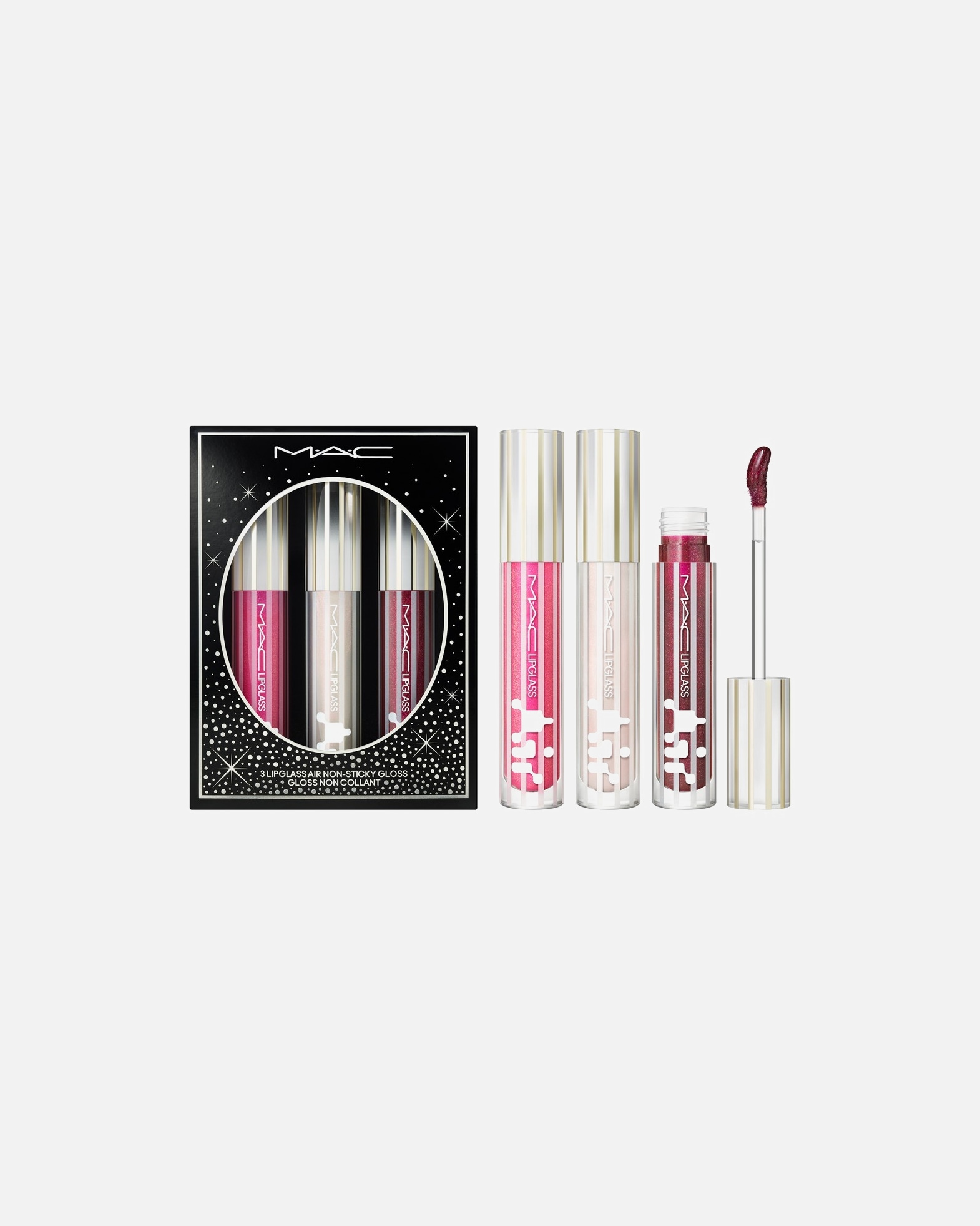 Coffret de maquillage pour les lèvres pour UnisexeMAC HolidayFestive Affair Lipglass Air Trio Limited-Edition1 unité