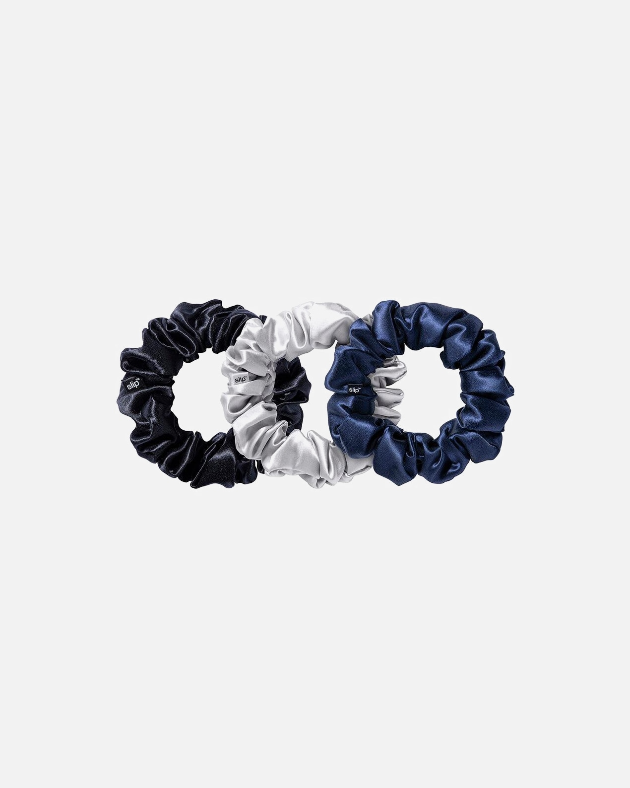 Haarelastiekje voor UnisexSlipPure Silk Scrunchies Large3 x Middernacht blauw