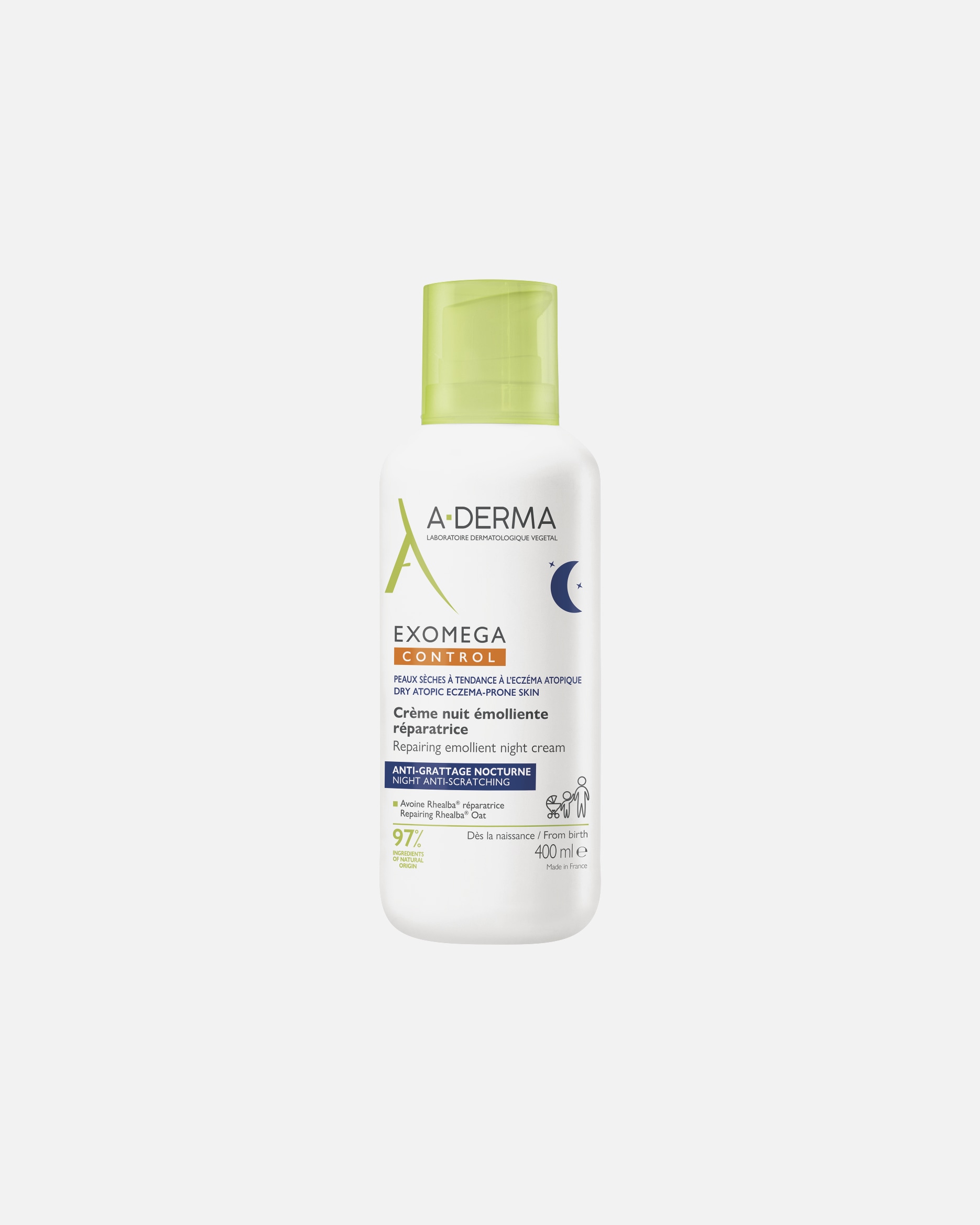 Nachtcrème voor UnisexA-DERMAExomegaControl Repairing Emollient Night Cream400 ml
