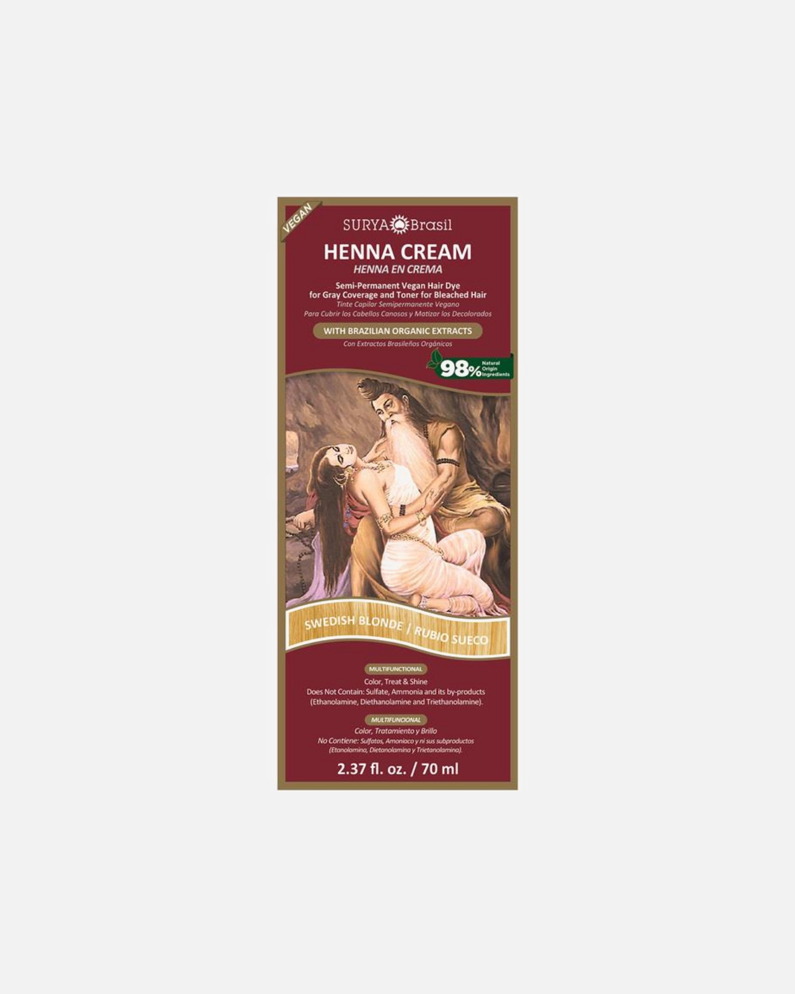 Haarverf voor UnisexSurya BrasilHenna CreamSwedish Blonde