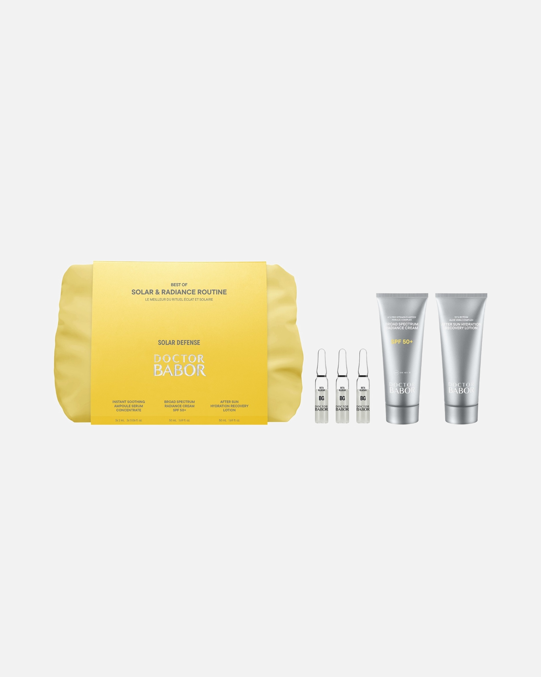 Gezichtsverzorgingsset voor UnisexBABORDoctor Babor Solar DefenseBest of Solar & Radiance Routine1 stuk