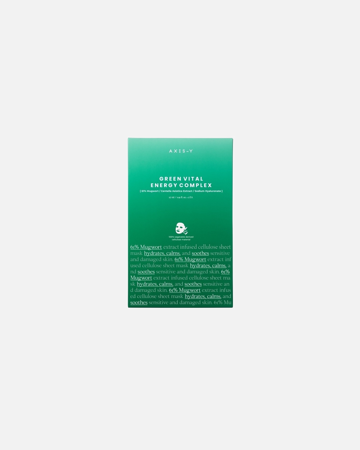 Hydraterend masker voor UnisexAXIS-YDefault Brand LineGreen Vital Energy Complex Sheet Mask 61% Bijvoet Green Vital Energy Complex Sheet Mask27 ml