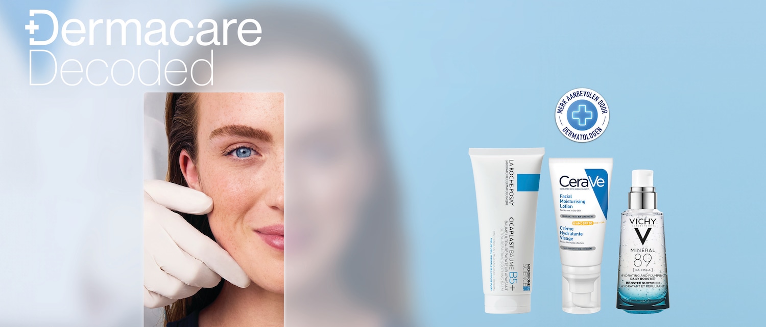 Découvrez Dermacare Decoded avec une peau soignée et des produits comme La Roche-Posay Cicaplast Baume B5+, CeraVe Lotion Hydratante Visage et Vichy Minéral 89 pour une peau hydratée et éclatante.