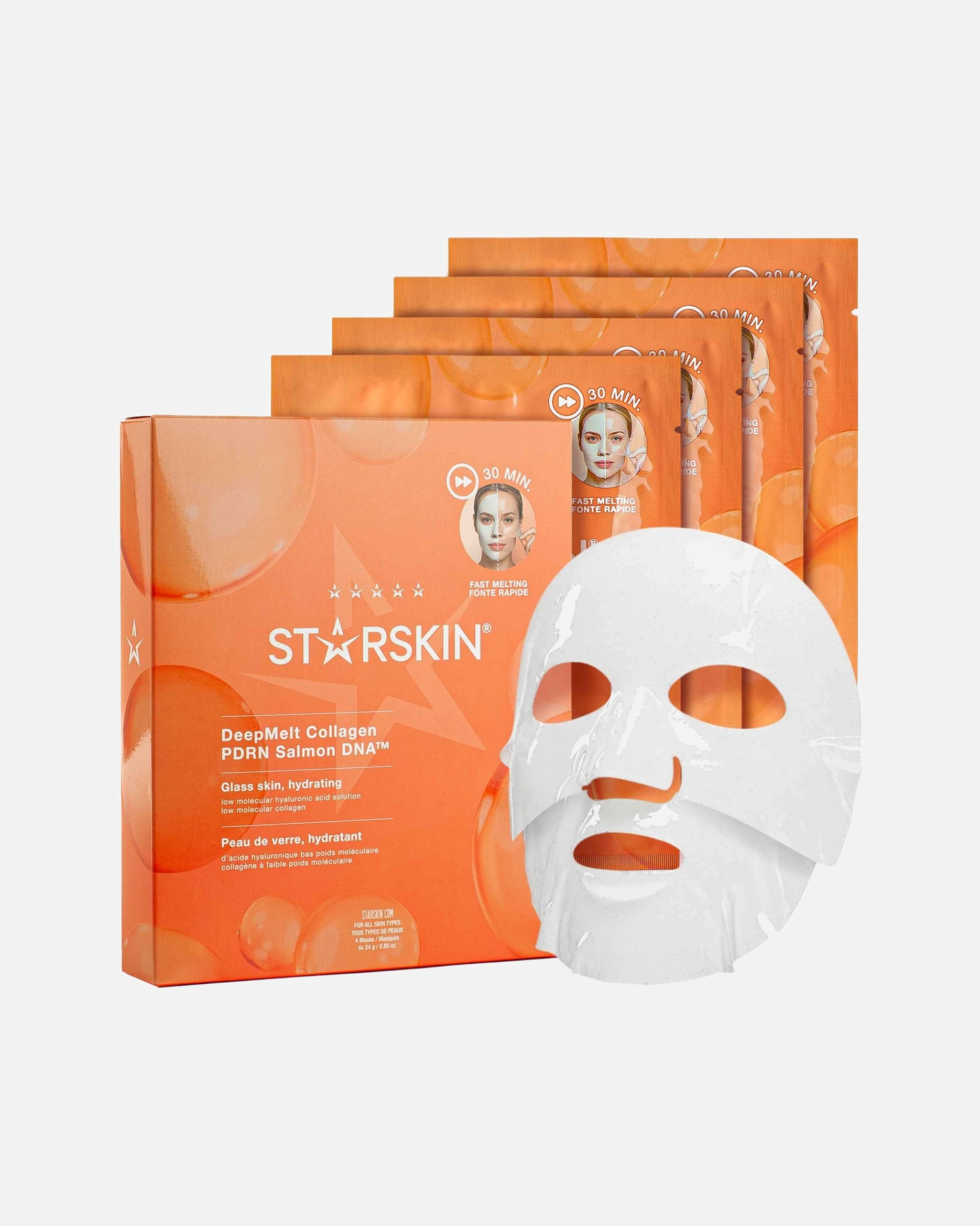 Masque tissu pour UnisexeSTARSKIN ®DeepMelt Collagen PDRN Salmon DNA™40 Grammes
