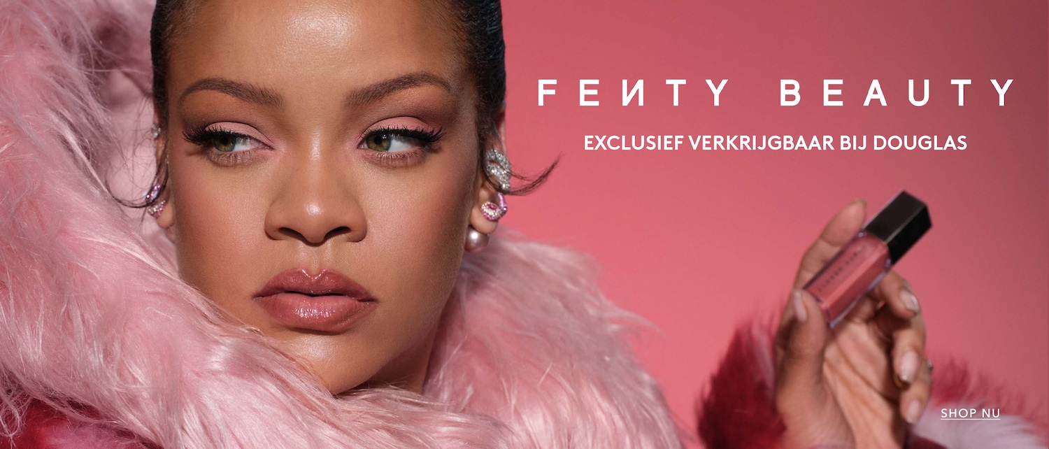 Ontdek Fenty Beauty exclusief bij Douglas, waar Rihanna's oogschaduw en lipgloss in zachte roze tinten je look compleet maken. Shop nu en straal!