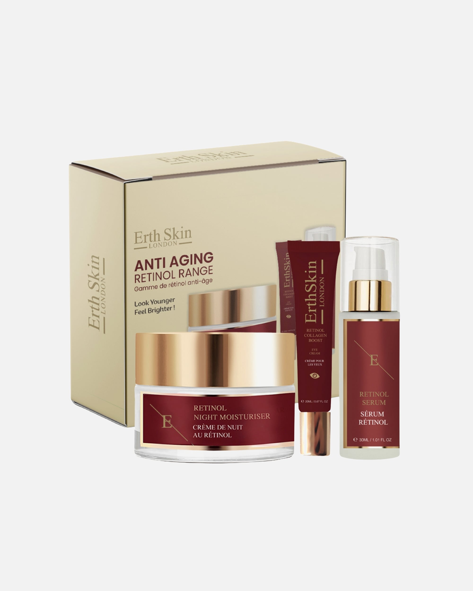 Coffret soin visage pour FemmeErthSkin LondonCoffret ultime pour les yeux au rétinol1 pièce