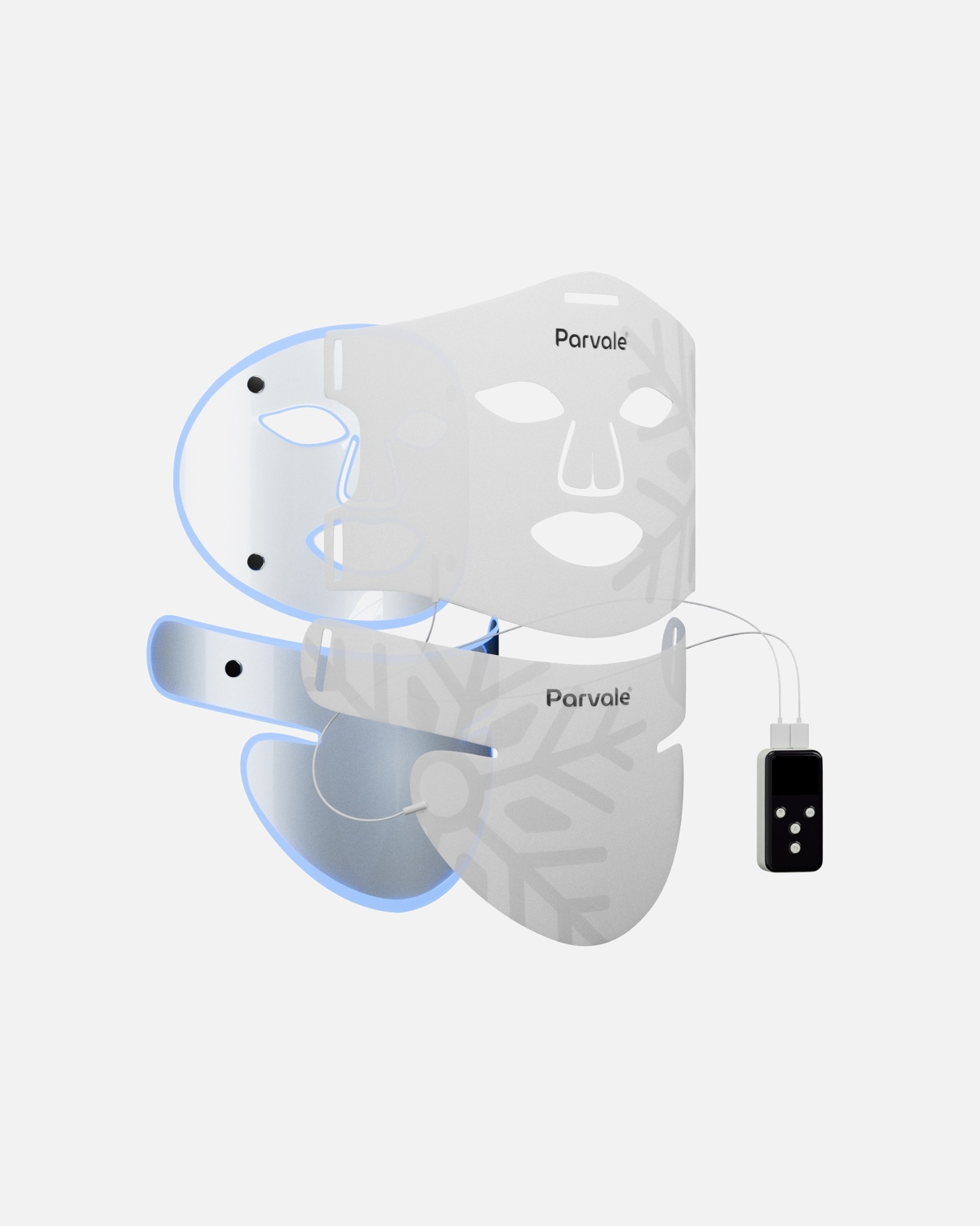 Elektrisch gezichtsmassage apparaat voor UnisexParvaleDefault Brand LineLED ICE Duo Pro MaskerWit