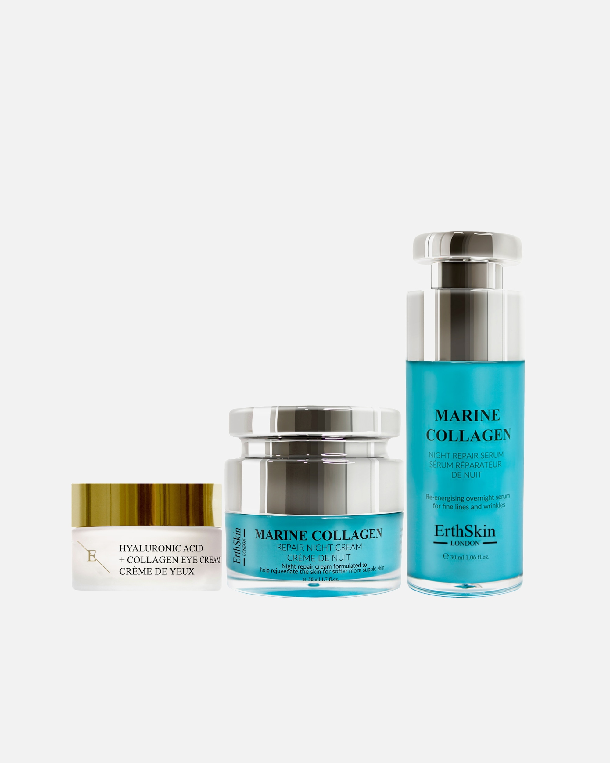 Coffret soin visage pour FemmeErthSkin LondonKit de réparation pour les yeux et la nuit marine1 pièce