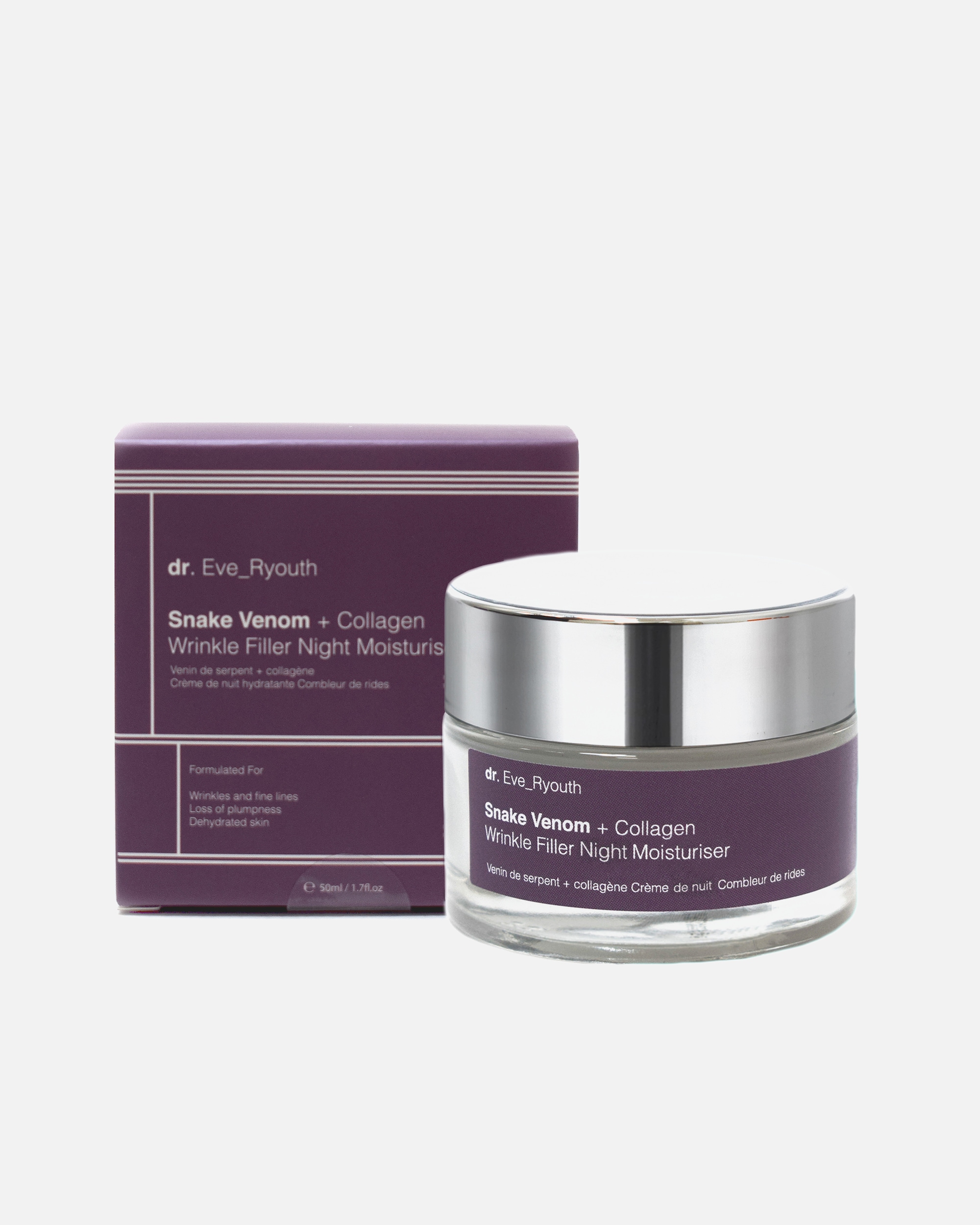 Soin anti-âge pour FemmeDr. Eve_RyouthCrème de nuit comblante de rides au venin de serpent et au collagène1 pièce