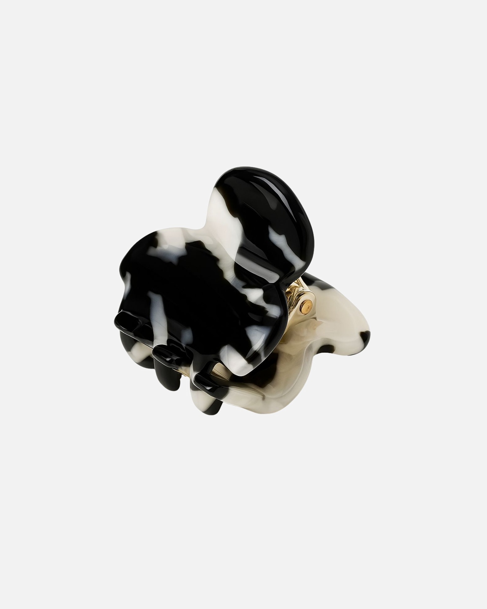 Haarclip voor UnisexSOHODefault Brand LineHara Mini HaarclipZwart Marmer