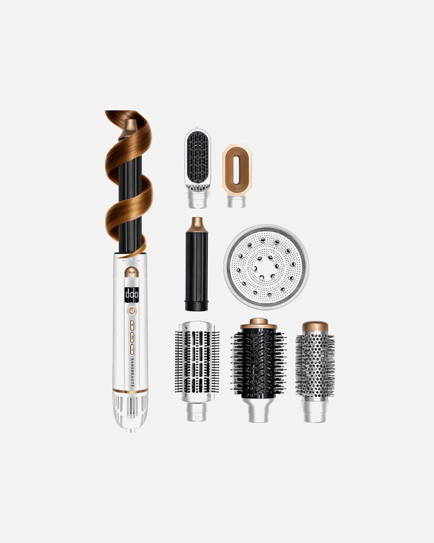Kit coiffant pour UnisexeSansbeauteDefault Brand Line8-en-1 Airstyler avec diffuseur - Multistyler - Brosse de brushing pour cheveux courts - Fer à boucler1 Piece