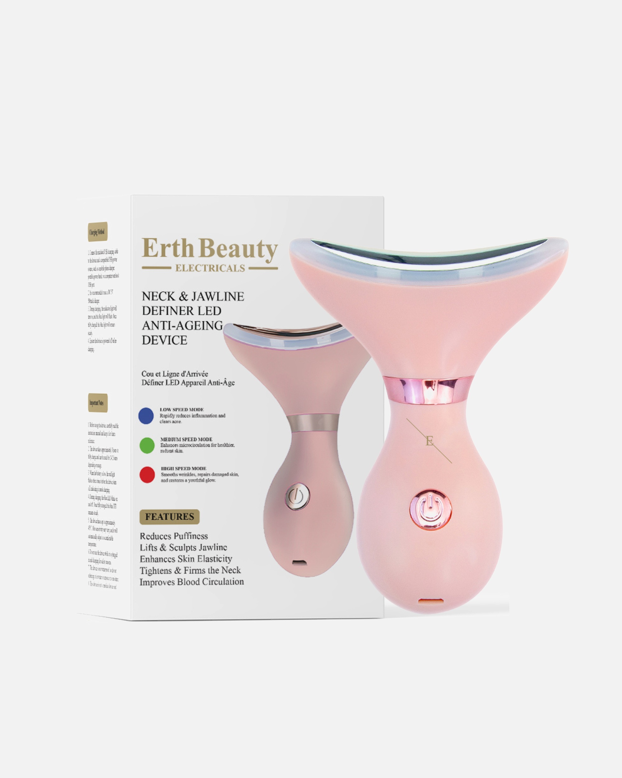 Elektrisch gezichtsmassage apparaat voor ErthSkin LondonLED Anti-Aging Hals- & Kaaksculptor – Rozeelk