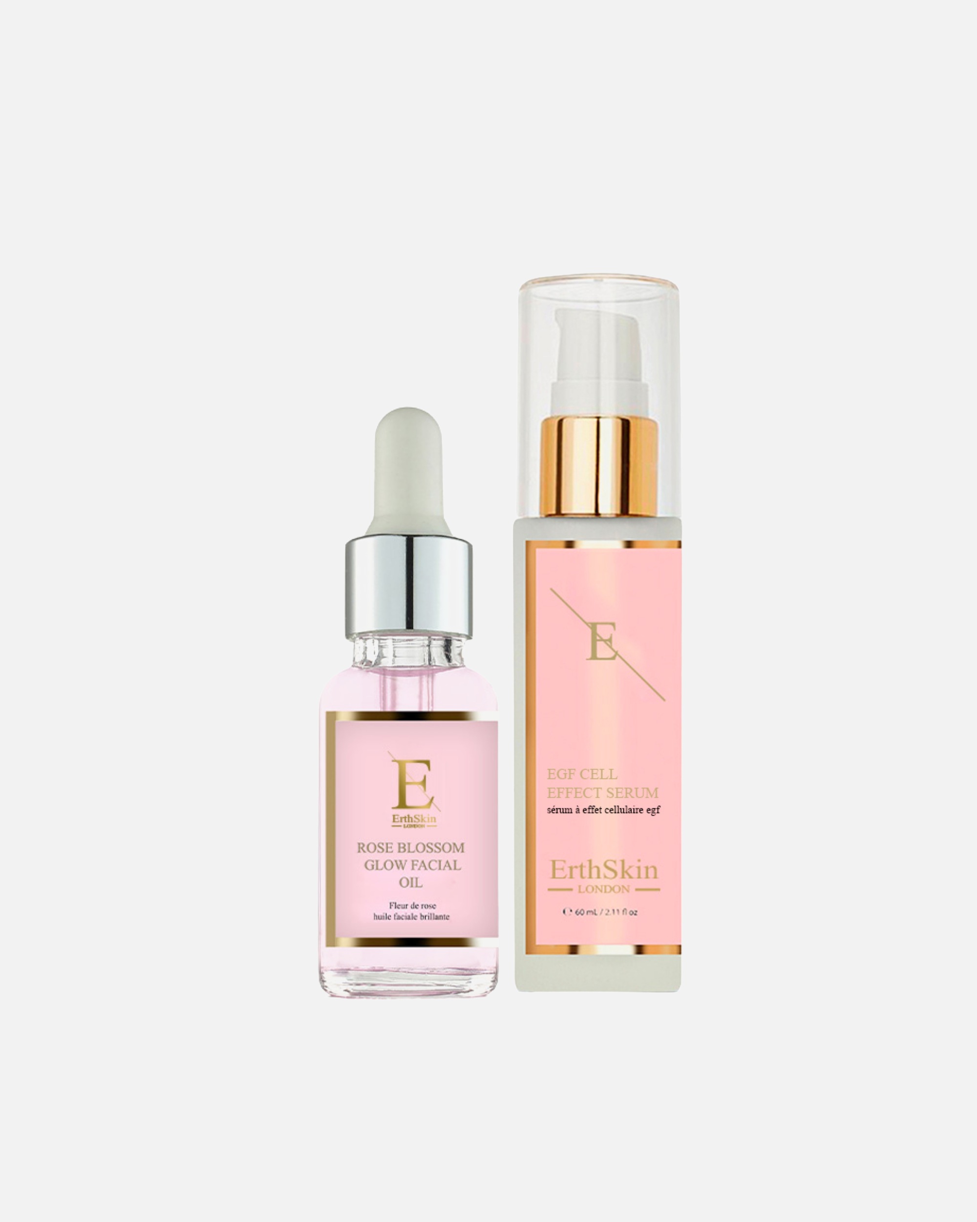 Coffret soin visage pour FemmeErthSkin LondonDuo Éclat EGF & Rose1 pièce