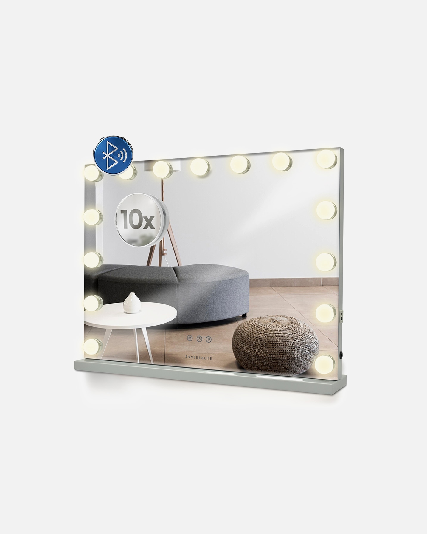 Miroir à LED pour UnisexeSansbeauteDefault Brand LineMiroir Hollywood avec Bluetooth - Miroir de maquillage lumineux1 Piece
