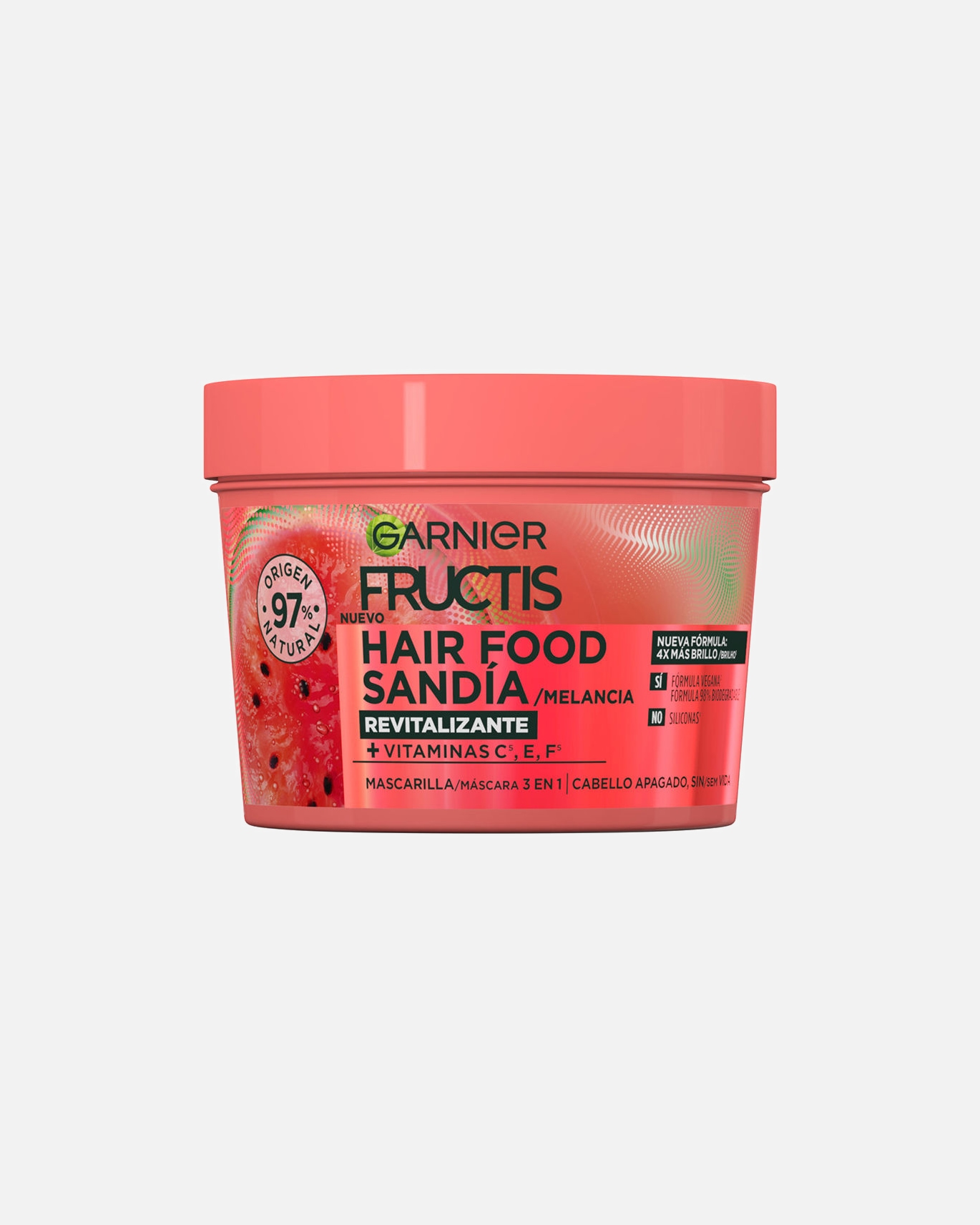 Masque capillaire pour UnisexeGarnierMasque revitalisant à la pastèque FRUCTIS HAIR FOOD350 ml