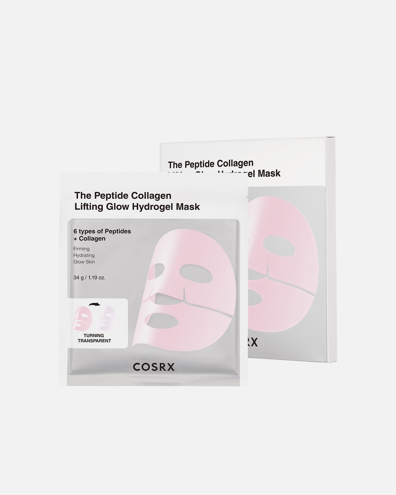 Masque tissu pour UnisexeCosrxThe Peptide Collagen Lifting Glow Hydrogel Mask 3er Pack3 Stück