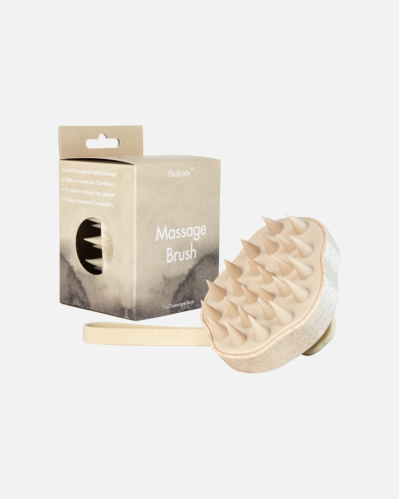 Brosse plate pour UnisexeBrosse de massage pour le cuir cheveluChampagne Beige