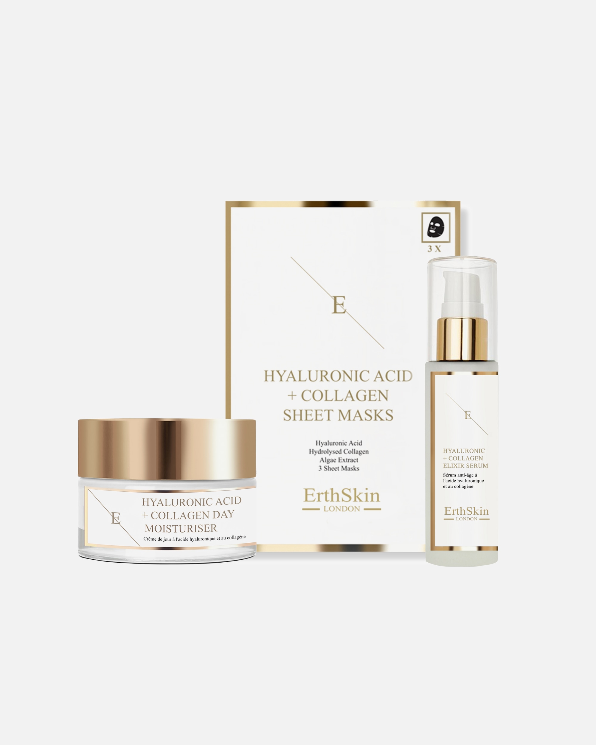 Gezichtsverzorgingsset voor ErthSkin LondonHydra Lift Glow Trio1 stuk