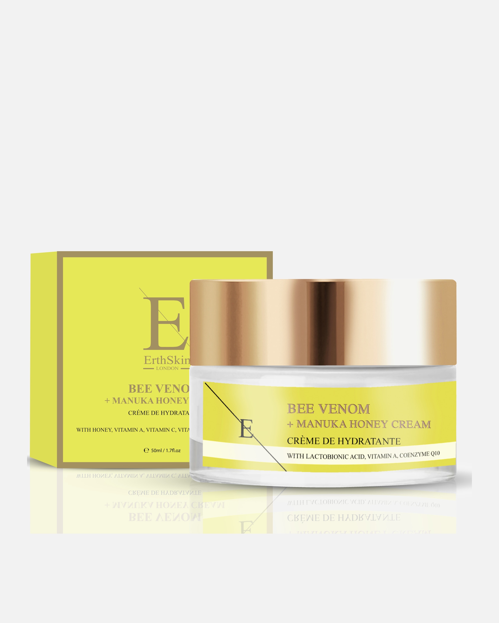 Crème visage pour FemmeErthSkin LondonCrème au venin d'abeille + miel de Manuka50 ml