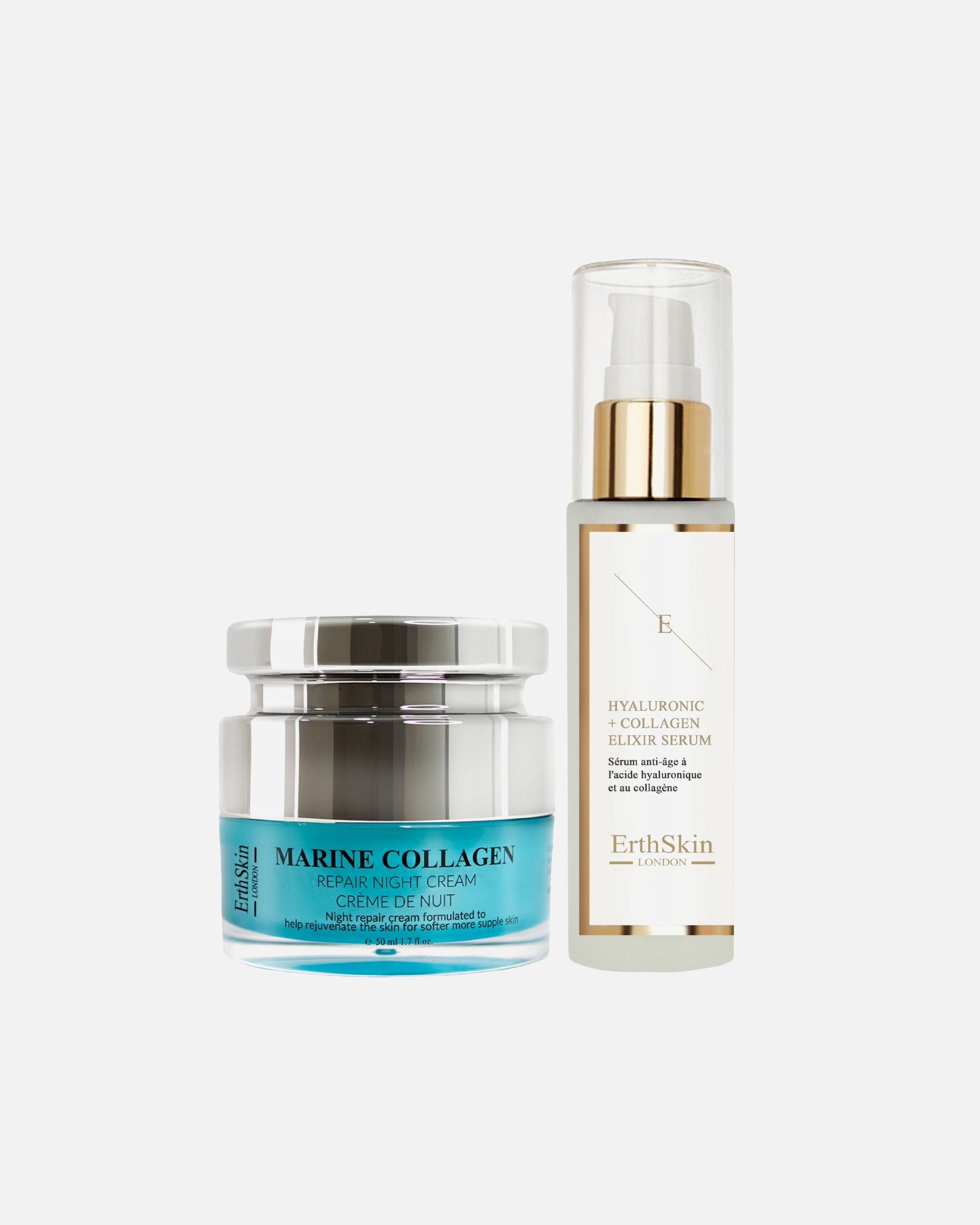 Gezichtsverzorgingsset voor ErthSkin LondonHydra + Marine Nacht-Duo1 stuk