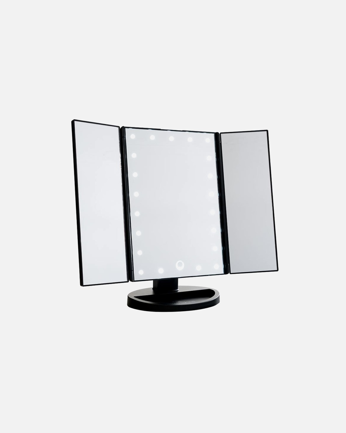 Miroir grossissant pour UnisexeUNIQDefault Brand LineHollywood Trifold Miroir de courtoisie avec lumière LEDNoir
