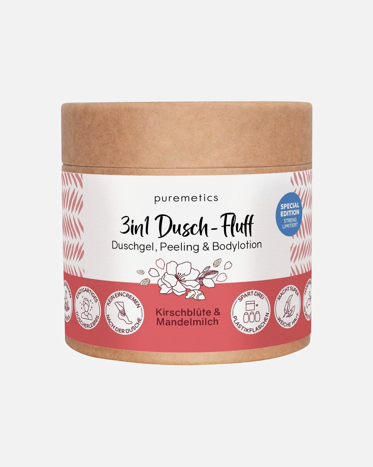 Gel douche pour UnisexepuremeticsFluide de douche Fleur de cerisier & Lait d'amande250 g
