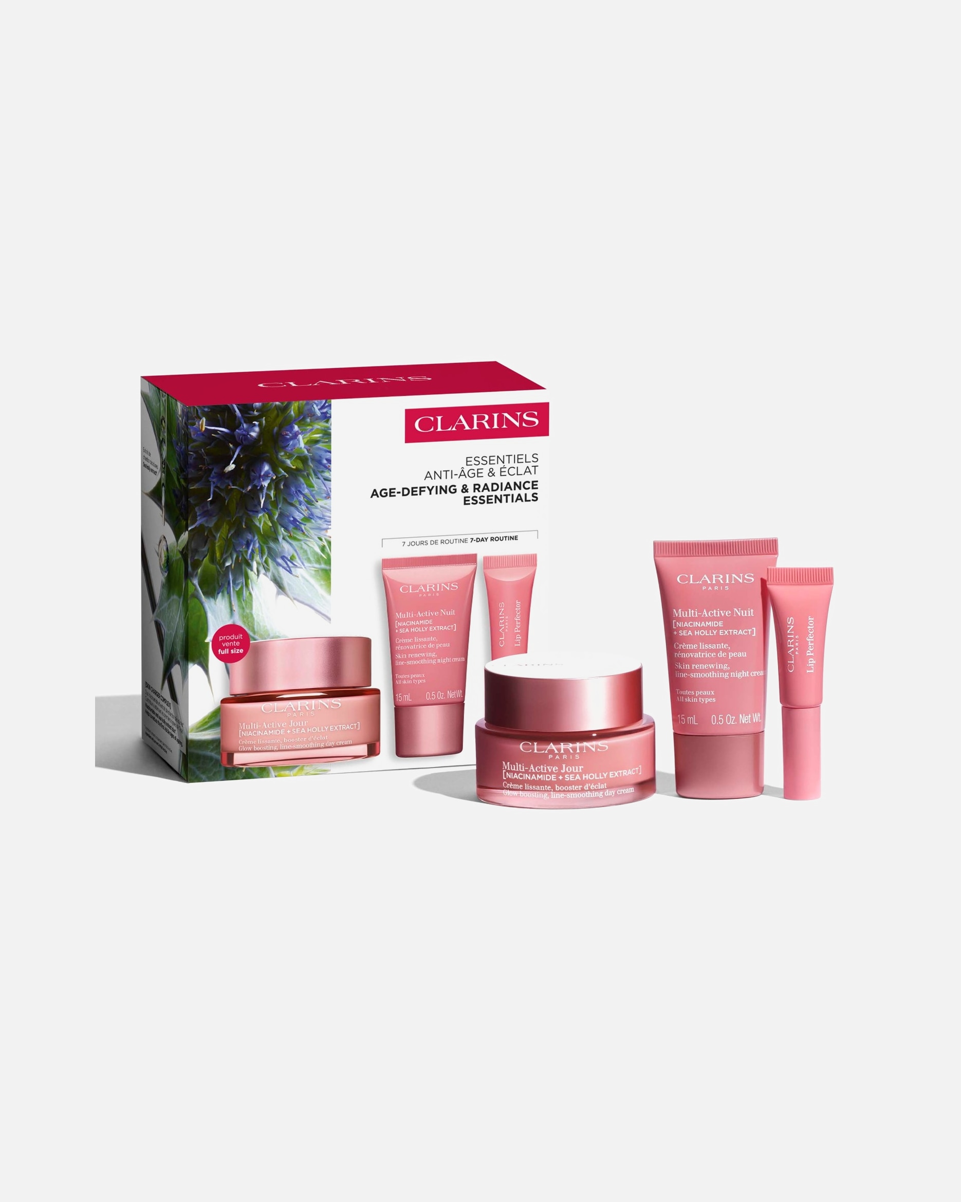 Gezichtsverzorgingsset voor UnisexClarinsMulti-Active 30+Age-Defying & Radiance Essentials1 stuk