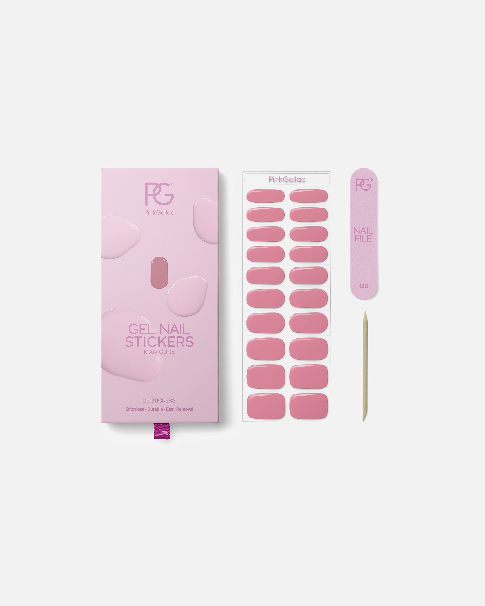 Nagel stickers voor UnisexPink GellacUV Gel Nagelstickers004 - MUTED ROSE