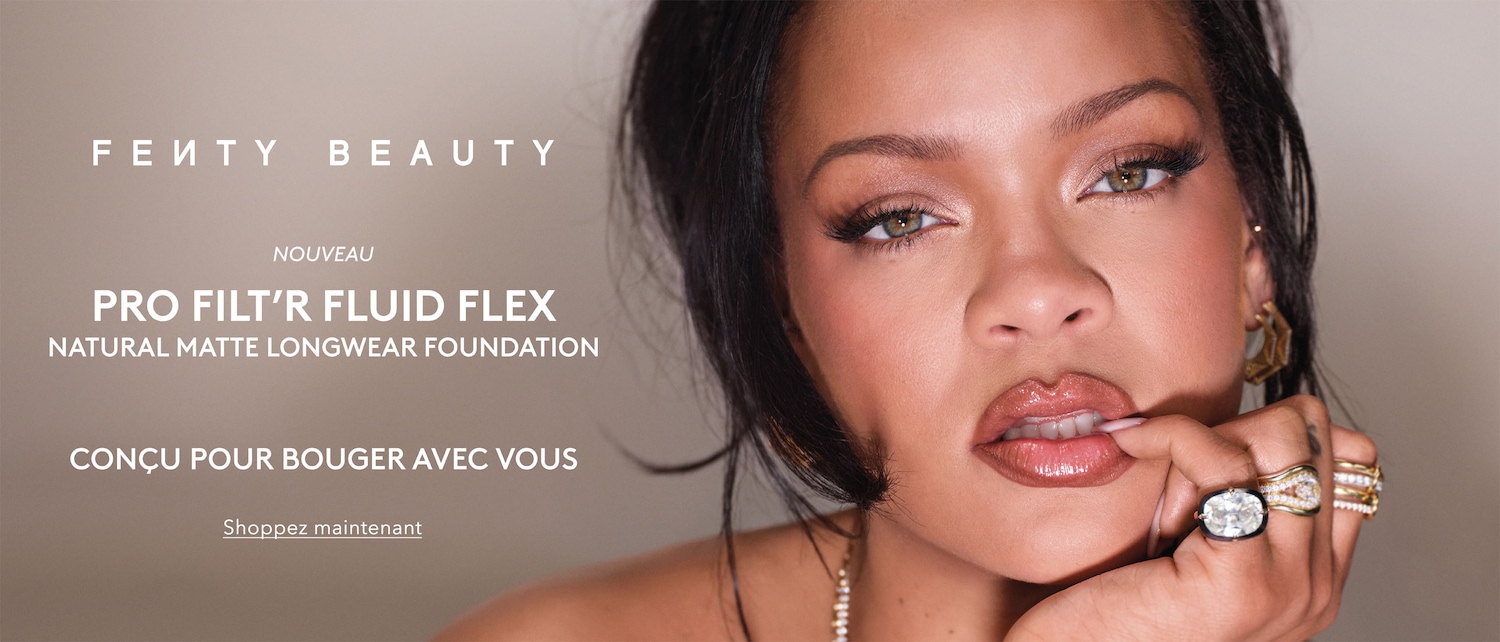 Découvrez le nouveau fond de teint Fenty Beauty Pro Filt'r Fluid Flex Natural Matte Longwear Foundation, conçu pour bouger avec vous et offrir un fini mat naturel à votre peau. Achetez maintenant.
