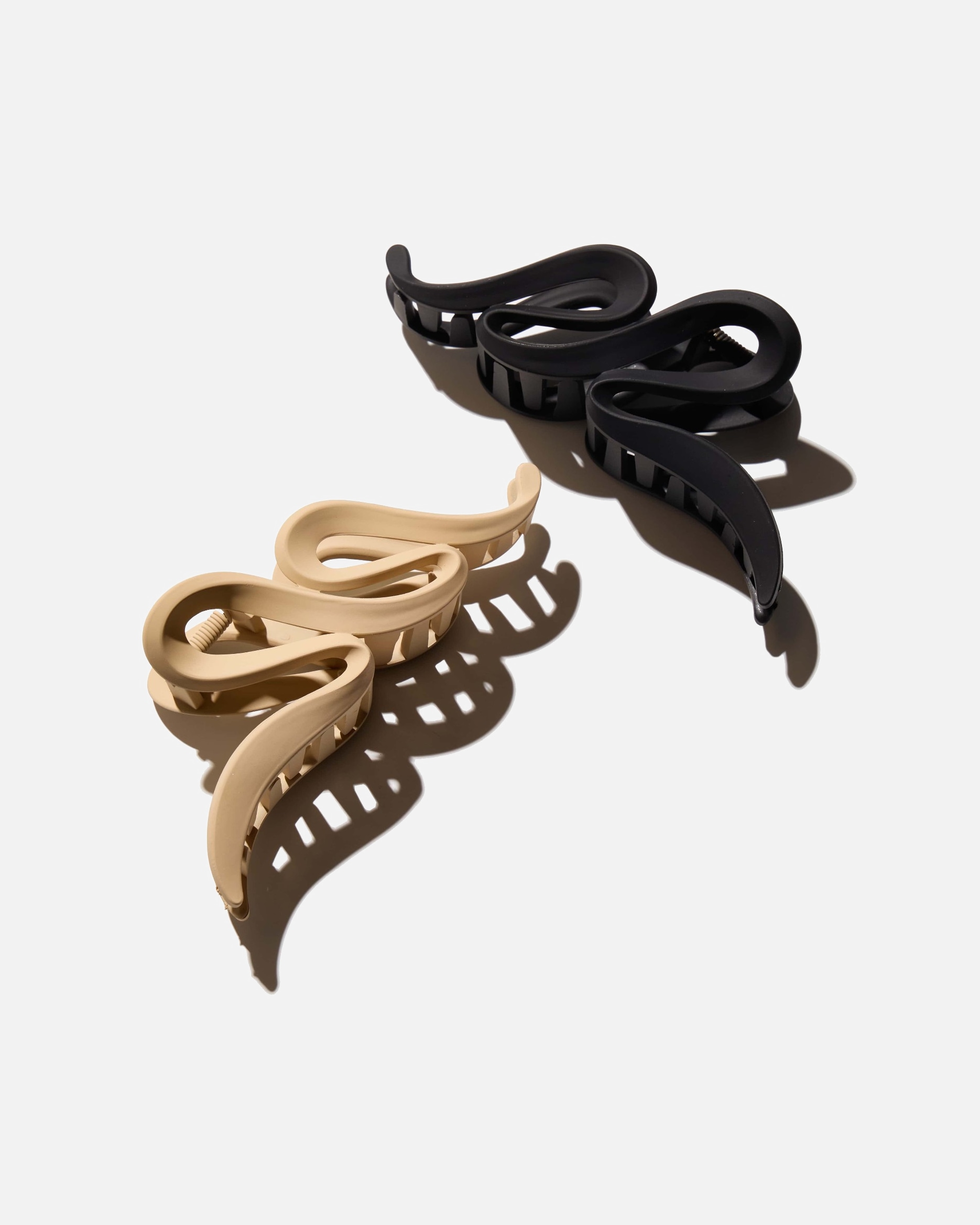 Barrettes pour FemmeHairlustLarge Claw Hair Clips, Wave, Black/Beige1 unité