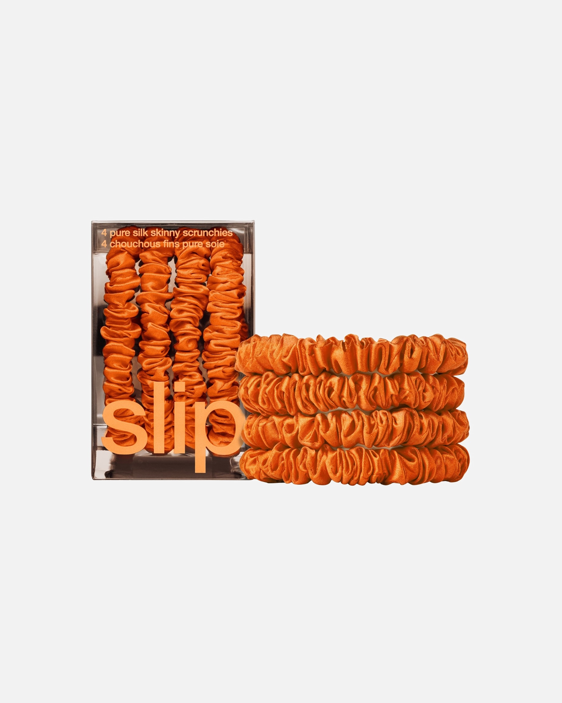 Haaraccessoires voor UnisexSlipPure Zijden Skinny Scrunchies - Oranje1 stuk